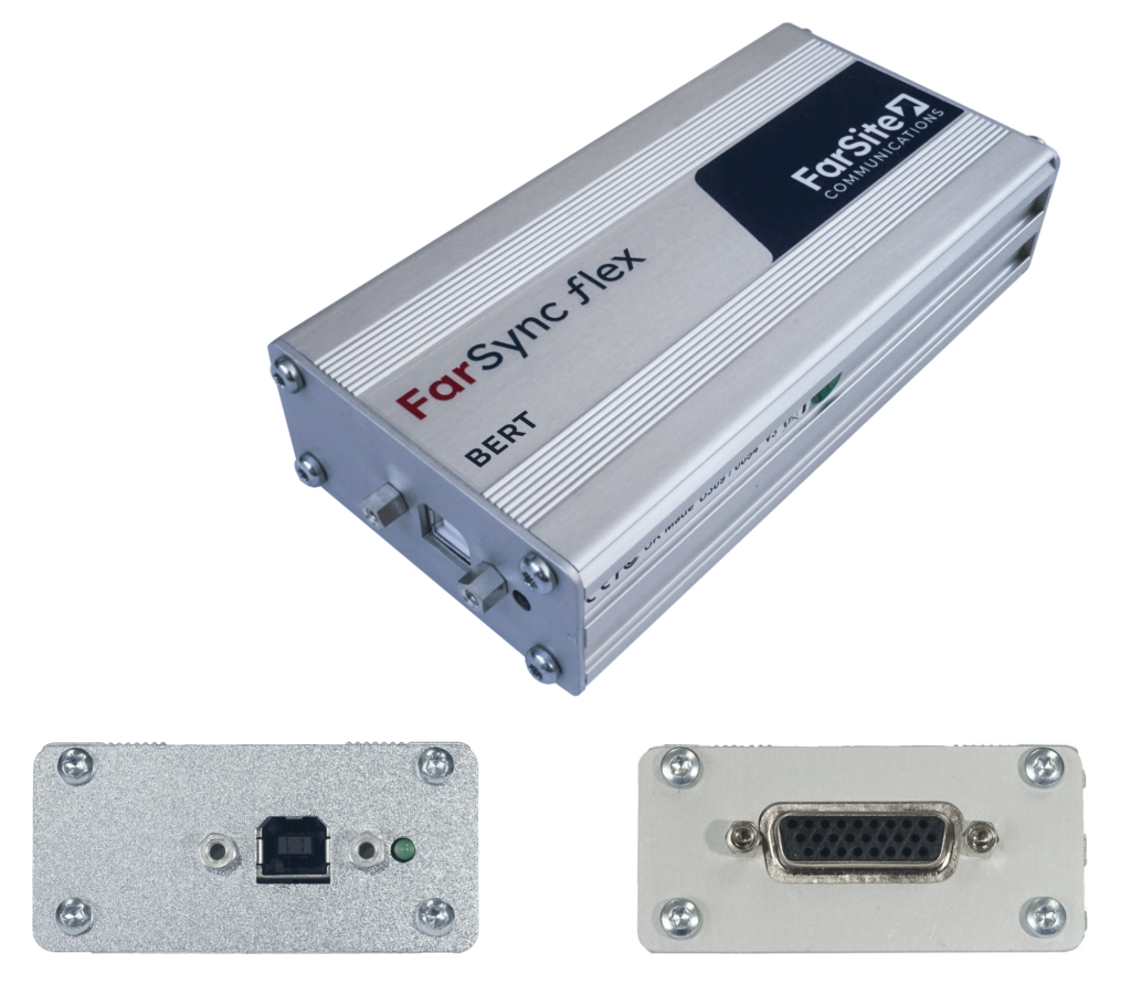 FarSync BERT High Speed USB - BER line tester - ISO and end plate views