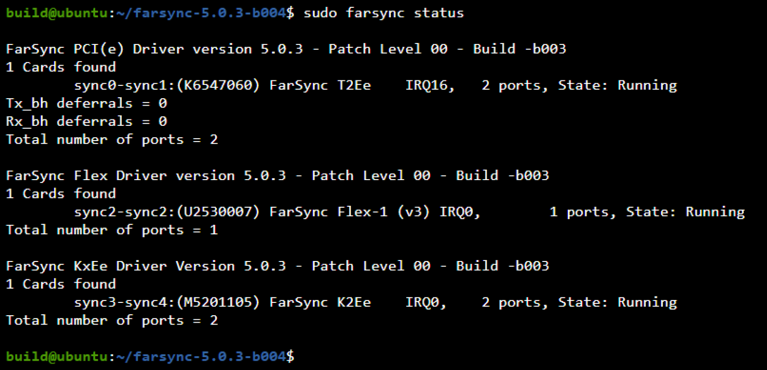 sudo farsync status